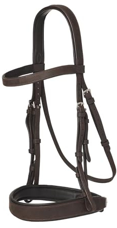 LeMieux Flat Hunter Bridle with Laced Reins - Havana/Silver
