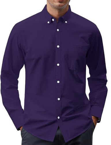 J.VER Chemise de Smoking plissée à Manches Longues pour Homme, Chemise boutonnée pour Bal, fête, Mariage