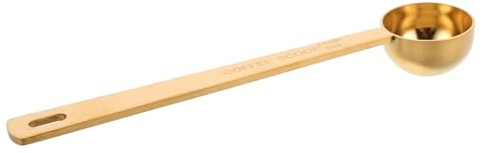 Cuillère Doseuse à Café en Acier Inoxydable 304, Long Manche, 5 Ml | Graduations Précises, Mesure Exacte, Finition Or, pour Poudre de Lait et Autres Poudres
