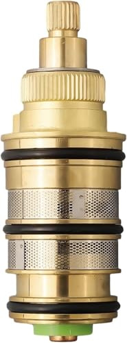 leteyasty Thermostatic Valve Cartridge, Brass Replacement Shower Cartridge,20-48℃ Bath Mixer Tap Shower Valve Bar Cartridge, Constant Temperature Control Spool (A)