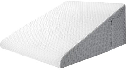 Keilkissen FüR Bett Und Sofa,RüCkenkissen,Hochdichteschaum Lesekissen Sofa,Ergonomischer Bettkeil Reflux Schlafapnoe,FüR RüCkenunterstüTzung Beim Spielen,Lesen Oder Fernsehen(61*61*30.5cm,White)