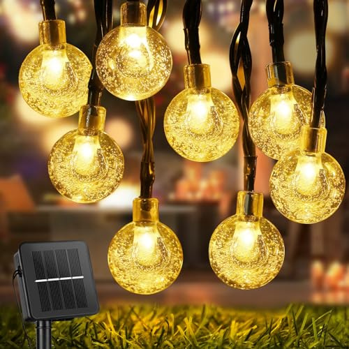 Solar Lights Outdoor Garden with 8 Modes, Solar Fairy Lights Decorative for Home, Yard, Patio, Party, Wedding, Warm White