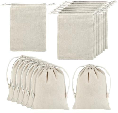 15 Stück Baumwollbeutel Mit Kordelzug,15x20 cm Stoffsäckchen Stoffbeutel zum Bemalen,Leinensack, Jutesäckchen Klein,DIY Baumwollbeutel Klein,Beutel zum Bemalen für Hochzeit Kleine Vorratstüte