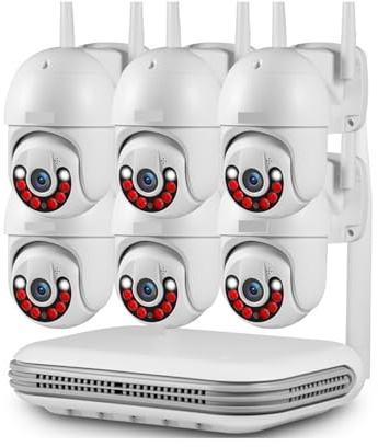JOXLOVER Kit di telecamere IP di Sicurezza NVR Wireless Full HD 2K 4MP 6MP Full HD 8CH Videoregistratore CCTV di sorveglianza Esterna per Esterni(None,6PCS 4MP Cam)