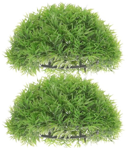 Homoyoyo Bolas de Plantas Artificiales Colgantes Decorativas para Interiores y Exteriores 2 de Plástico Verde Ideales para Decorar Jardín y Paisajismo DIY