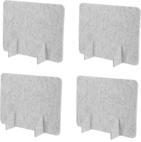 DEARMAMY Lot de 4 Panneaux de Séparation de Bureau Autoportants en Feutre Acoustique Gris Clair 30X40 CM Cloison de Poste de Travail pour Bibliothèque Salle de Classe et Espace Partagé