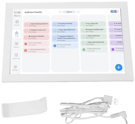 Jeffergarden Calendrier Numérique Intelligent, écran Tactile de 10.1 Pouces, Planificateur Familial électronique avec Tableau des Tâches et Cadre Photo Numérique