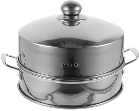 Veemoon Vaporera de Alimentos de Aleación de Aluminio para Cocina, Reutilizable, Tapa Metálica, Diámetro 20 Cm, Práctica Cesta de Vapor para Dumplings, Bollos y Dim Sum, Adecuado