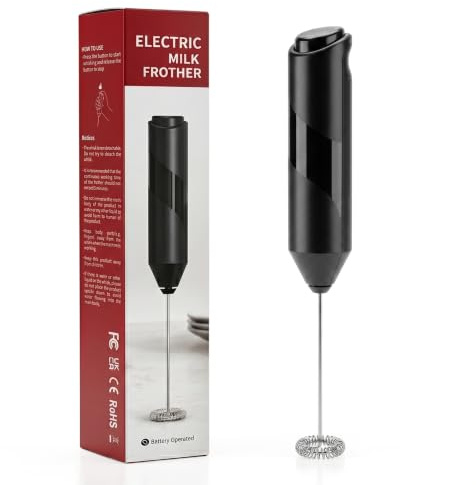 Aspect Milk Frother Handheld, Stainless Steel Electric Whisk, Portable Battery Operated, Ergonomic, Compact Coffee Frother for Latte, Matcha, Cappuccino & Shakes, Easy to Clean (Battery Not Included)