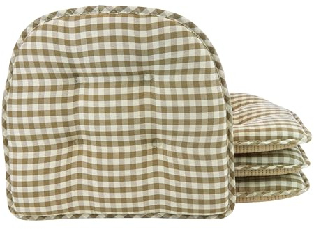 Non-Slip Chair Cushions, Assembled in USA, U-Shaped Skid-Proof Seat Pads for Dining Room, Kitchen, Office, 15x16