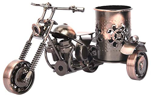 Oumefar Moto modèle Pot de Crayon conteneur Porte Stylo Porte Bouteille Moto rétro Porte Stylo pour Bureau à Domicile décoration de Bureau Caddy