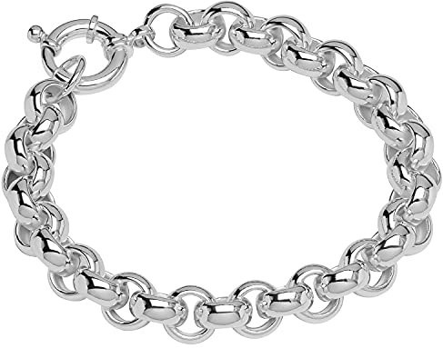 NKlaus Armband 925 Sterling Silber 23cm Erbskette hohl rund Damen Armbandkette exquisit 12095