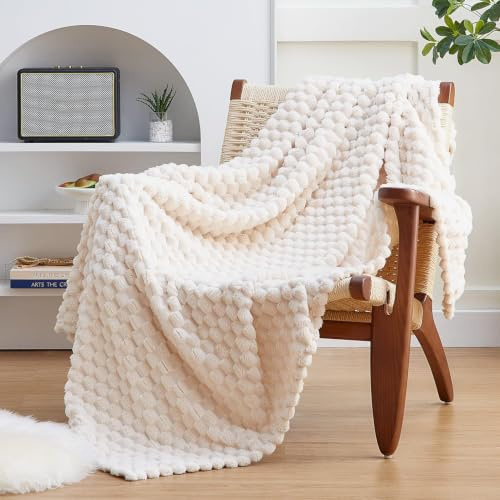 EXQ Home Turtle Shell Throw Blanket Beige for Couch Gentle Soft Fleece