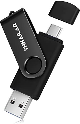 THKAILAR USB C Stick 256GB USB 3.1 Memory Stick 2 in 1 Dual Flash Drive Metal OTG Thumb Drive for Android Phones,Computers,Tablets,Laptops,Macs(Black)