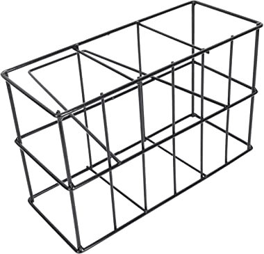 Cabilock Iron Craft Beer Bottle Storage Basket Milk Bottle Holder Carrying Shelf for Bar Restaurant Kitchen Counter Drinks Organizer