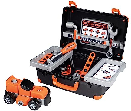 Smoby - B+D Valigetta Bricolo con auto da costruire, set di attrezzi, comoda valigetta da trasportare, per bambini dai 3 anni, 7600360904