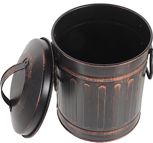 OSALADI Ash Bucket with Lid Fireplace Ash Bucket Metal Charcoal Can Pail Pellet Storage Container for Fireplace Fire Pits Hearth Accessories