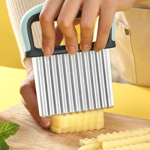 Gavigain Wellenfaltenschneider, Hochleistungs-Wellenfaltenschneider für Gemüse und Kartoffeln, Edelstahlklinge für Möhren, Kartoffeln und Obst (grün)