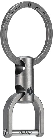 KeyUnity KM13 Porte-clés pivotant avec anneau en D, Porte-clés homme pour voiture,organisateur de clés rotatif en titane (KM13L)