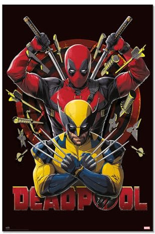 Grupo Erik: Poster Deadpool e Wolverine | Marvel da Parete, 61 x 91,5 cm, Carta Lucida e Incorniciabile, Supereroi, Cameretta Ragazzo