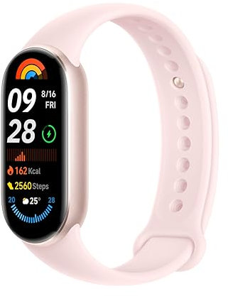 Xiaomi Smart Band 9, Schermo AMOLED 1.62'', Luminosità 1.200 nit, Cornice metallica, Monitoraggio Salute Migliorato, +150 modalità sportive, Autonomia 21 giorni, Resistenza acqua 5ATM, Rosa