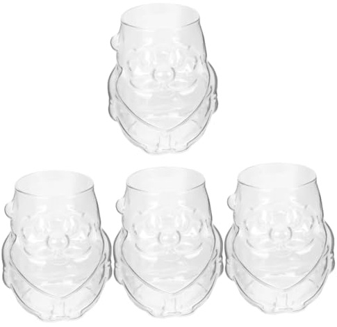 Ciieeo 4 Stück Wasserbecher weihnachtsgeschenke weihnachts präsente milchglas Weihnachtsgetränkebecher Latte-Becher Kaffeetassen Weihnachtstasse aus Glas Weihnachtsbecher Wiederverwendbar