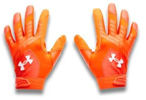 Under Armour Men's Clean Up Baseball Gloves, (860) Dark Orange/Dark Orange/White, Medium