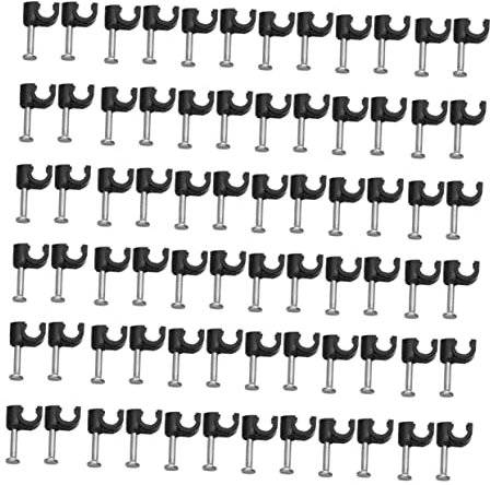 HOMSFOU 100 Stück 7mm Kunststoff Kabelclips Kabelbefestigung Für Telefonleitungen Und Stromkabel Wandhalter Für Zuhause Büro Schwarz