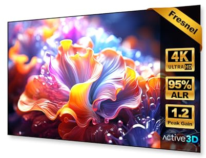 NothingProjector Écran Fresnel 120 Pouces ALR CLR pour Projecteur Ultra Courte Focale, Cadre Fixe Montage Mural, Gain 1,2, 4K/8K UHD, 95% Rejet de Lumière Ambiante, Home Cinéma