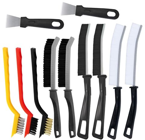 Furforstk Cepillo Juntas Limpieza hogar, 11 Piezas Cepillo Limpieza hogar, Limpia Juntas Azulejos baño, Cepillos de Limpio para Azulejos, Cuartos de Ducha, Esquinas de Ventanas y hendiduras