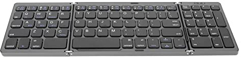 Elprico Clavier Bluetooth Pliable, Clavier Portable sans Fil Pliant avec Clavier Numérique, Clavier de Voyage pour Tablette Smartphone Ordinateur Portable PC iOS Android (Black) (Noir Gris)