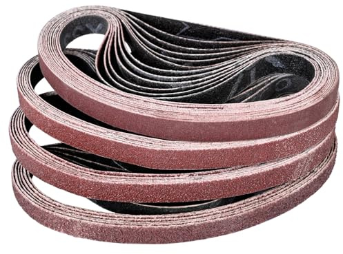STEBRUAM 50PCS Sanding Belt 13 x 457 mm,60/80/100/120/240 Mixed Grit