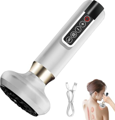 Masseur Anti Cellulite 9 Niveaux Appareil de Gua Sha à Usage Domestique Anti Cellulite Puissant Appareil Masseur Ventouse Electrique Anti Cellulité Sculpture (Blanc 12 vitesses)