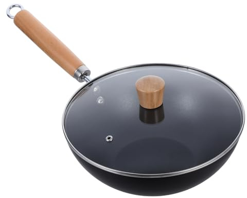 Healifty Mini Olla De Hierro Sartén Pequeña Con Tapa Sartén De Hierro Para Cocinar Con Tapa Para Cocinas Eléctricas De Inducción Gas
