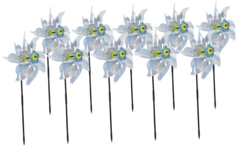 Milisten 10pièces Moulin à Vent pour Pigeons De Jardin Girouette avec Piquet Moulins à Vent Ornementaux pour Cour Et Jardin Pratique Et Résistant Aux Intempéries