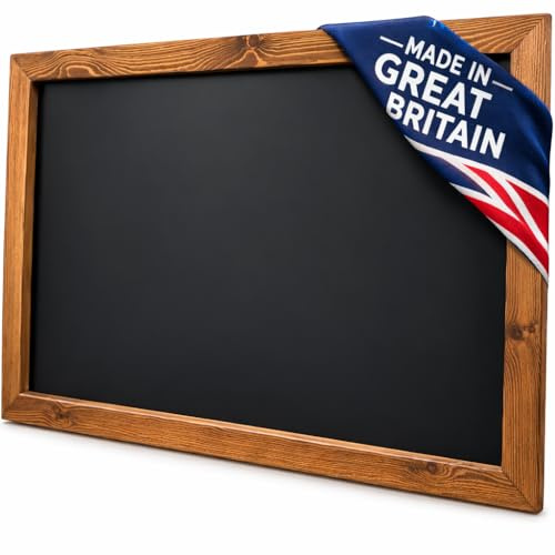 Framed Chalkboard Blackboard 24” x 48” (610mm x 1220mm) – Tall Rustic Wooden Wall Sign Board for Menus, Cafés, Pubs, Restaurants, Weddings, Home & Office – Easy-Wipe Reusable Panel