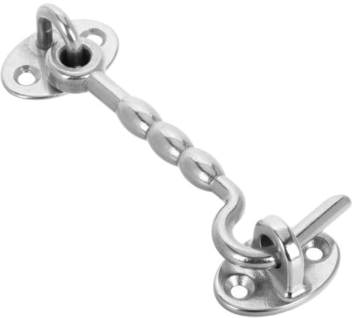 TOPBATHY Windproof Fixed Hook Stainless Steel Door Latch Grade Eye and Hook Latch for Barn Doors Windows and Gates Includes Mounting Screws for and Heavy Duty Use