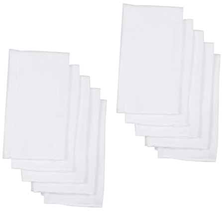 ULDIGI 10 Pcs Cotton Diaper Inserts Reusable Cloth Diaper Liners Breathable Absorbent Washable Burp Cloths for Travel Outings and Daily Use