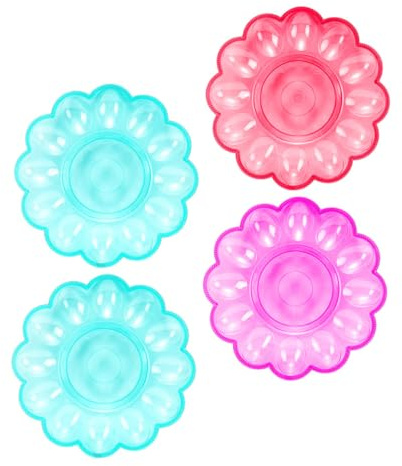 TOBBOMEY Vassoio Porta Uova in Plastica 4 Pezzi Riutilizzabile Facile da Pulire per Sala da Pranzo e Tavoli Colore Assortito Colore Casuale
