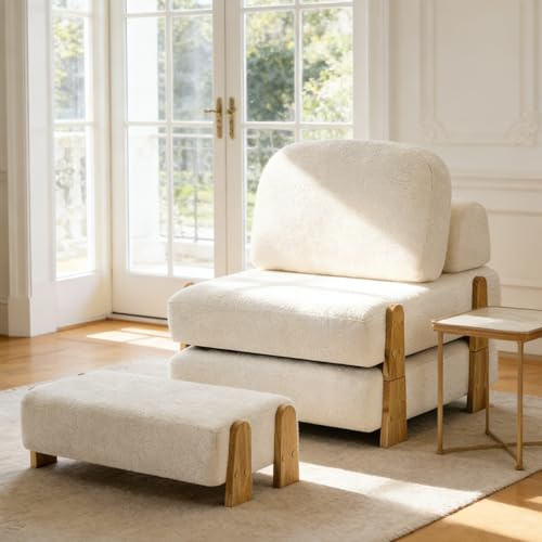 Hellove Sofá Cama Convertible con función de Cama, Sillón Cama Plegable 3 en 1 con Respaldo y reposapiés para Dormitorio, salón, apartamento pequeño, Oficina, 72 x 181 cm Futon Sofa Cama, Blanco