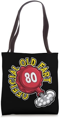 80th Birthday Official Old Fart Funny Red Whopee Cushion Tote Bag