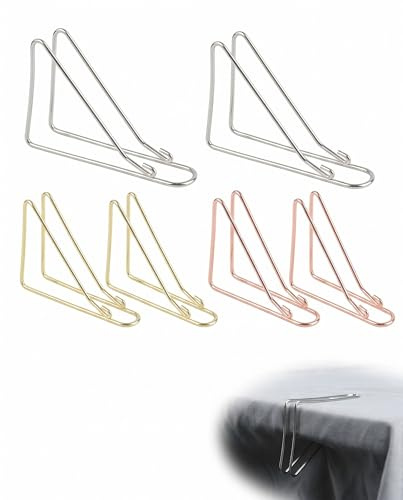 TISCH Tischdeckenklammern 6 Stück – 2x Silber, 2x Gold, 2x Roségold Edelstahl Tischtuchklammern für stabilen Halt. Windfest & rutschfest ideal für Garten, Party & elegante Anlässe.