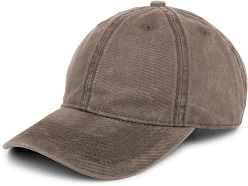 styleBREAKER Unisex Baseball Cap Vintage Look verstellbar 6-Panel Cappy in Washed Optik mit gebogenem Schirm Baumwolle Retro Cap Damen und Herren, Farbe:Taupe