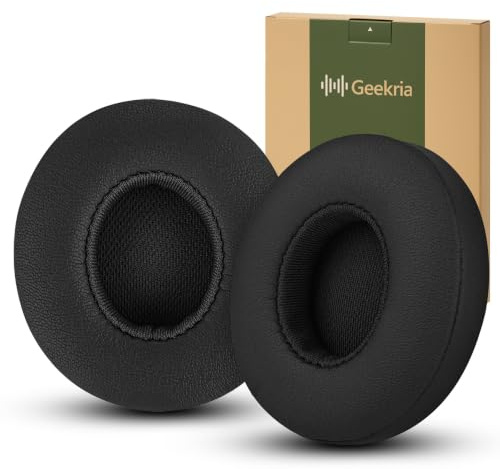 Geekria Ersatz-Ohrpolster kompatibel mit Beats Solo 2 (B0534) & Solo 3 (A1796) Wireless Over-Ear-Kopfhörer, Ohrkissen (Schwarz)