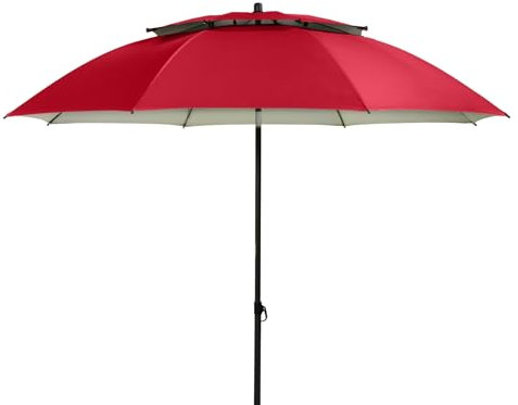Doppler derby Windprofi 200cm in Rot I Sonnenschirm für Strand sowie Balkon & Terrasse I Schirm höhenverstellbar I Mit UV-Schutz I Sonnenschirm knickbar I Für Strand & Freibad I Strandschirm