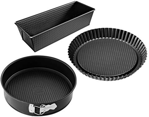 zenker 3995 set 3 moules gâteaux des, Acier avec revêtement anti-adhésif ilag, Noir