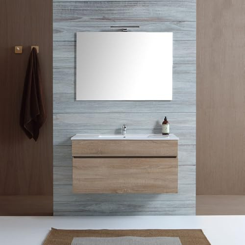 KIAMAMI VALENTINA - Möbelset für das Badezimmer in 100 cm, wandhängend | Sole