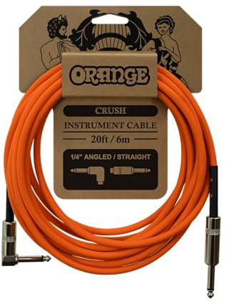Orange Crush Guitar Cable - 6m, 1/4 Inch Straight Instrument Cable