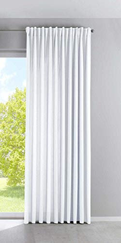 Vorhang Blickdicht »Palermo« HxB 250x300 cm Weiß Gardine Extra Breit Matt Lichtdurchlässig Verdeckte Schlaufen Raffhalter Gardinenband, 100002651