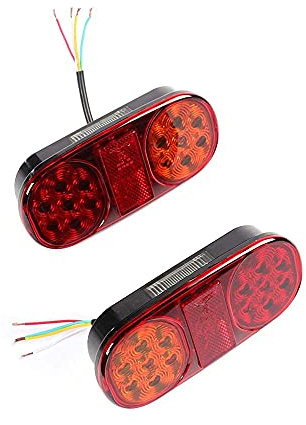 ETUKER LED Anhänger Rückleuchten Bremsleuchte, 12V Wasserdichte Rücklicht Kontrollleucht Mit Kennzeichenleuchte, Für Wohnwagen/RV/LKW (14 LED-Chips-1 Paar)